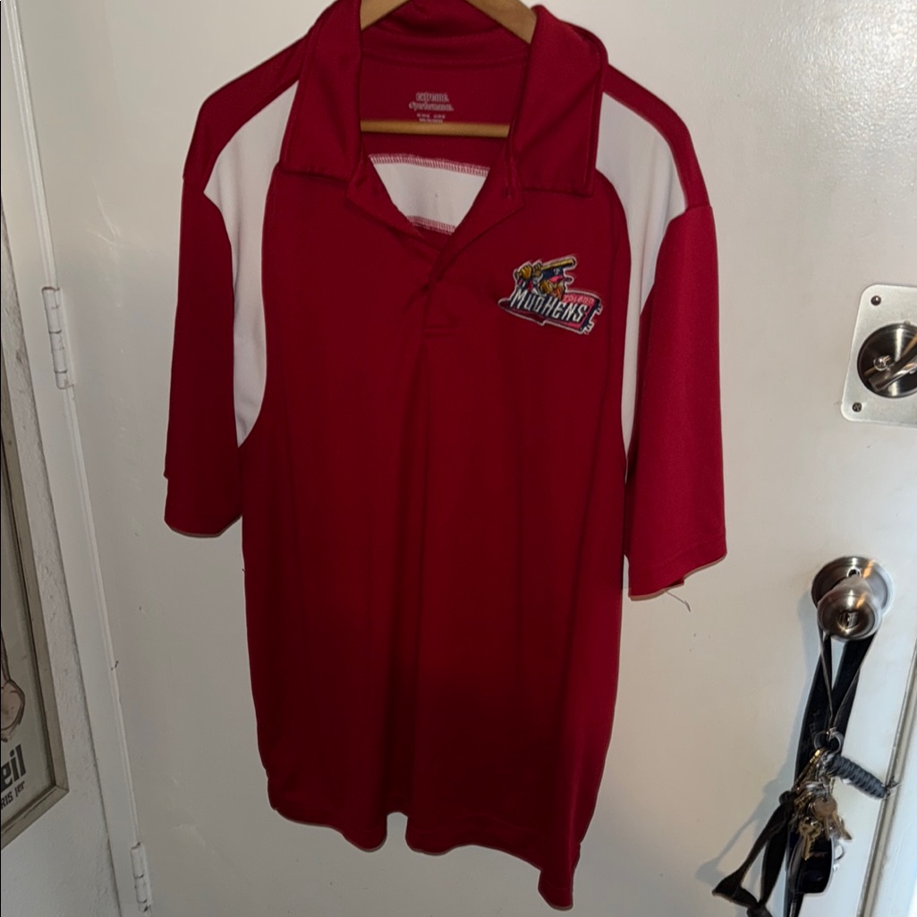 Toledo Mud Hens Red And White Polo